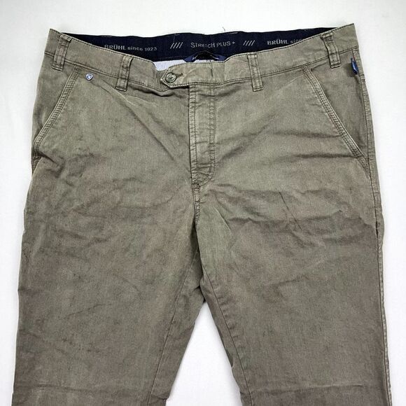 Bruhl Pants Mens Size 36 Regular Grey Cotton Stretch Plus Jean Chino Zip Fly - Picture 2 of 14
